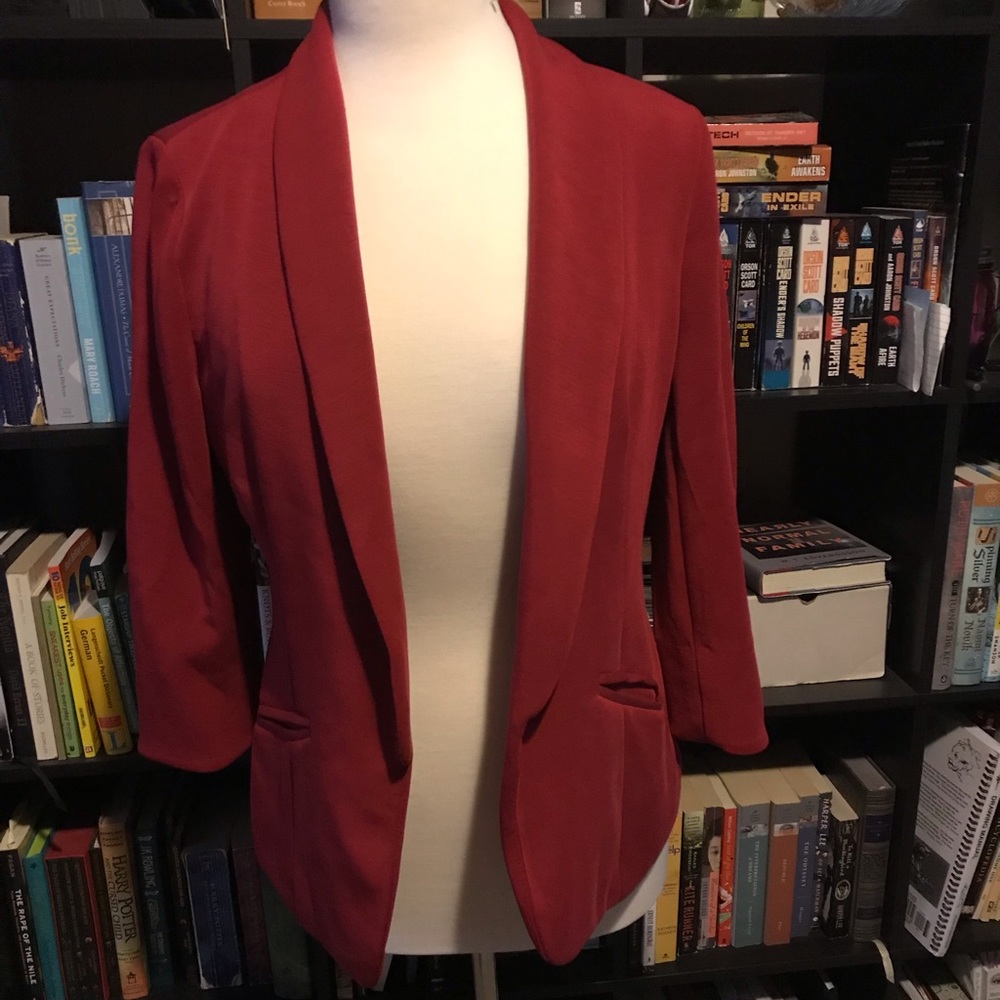 Red Knit Blazer